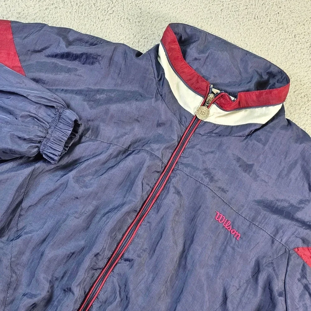 Vintage Wilson Jacket Mens Medium Navy Colorblock Advantage 2000 Windbreaker